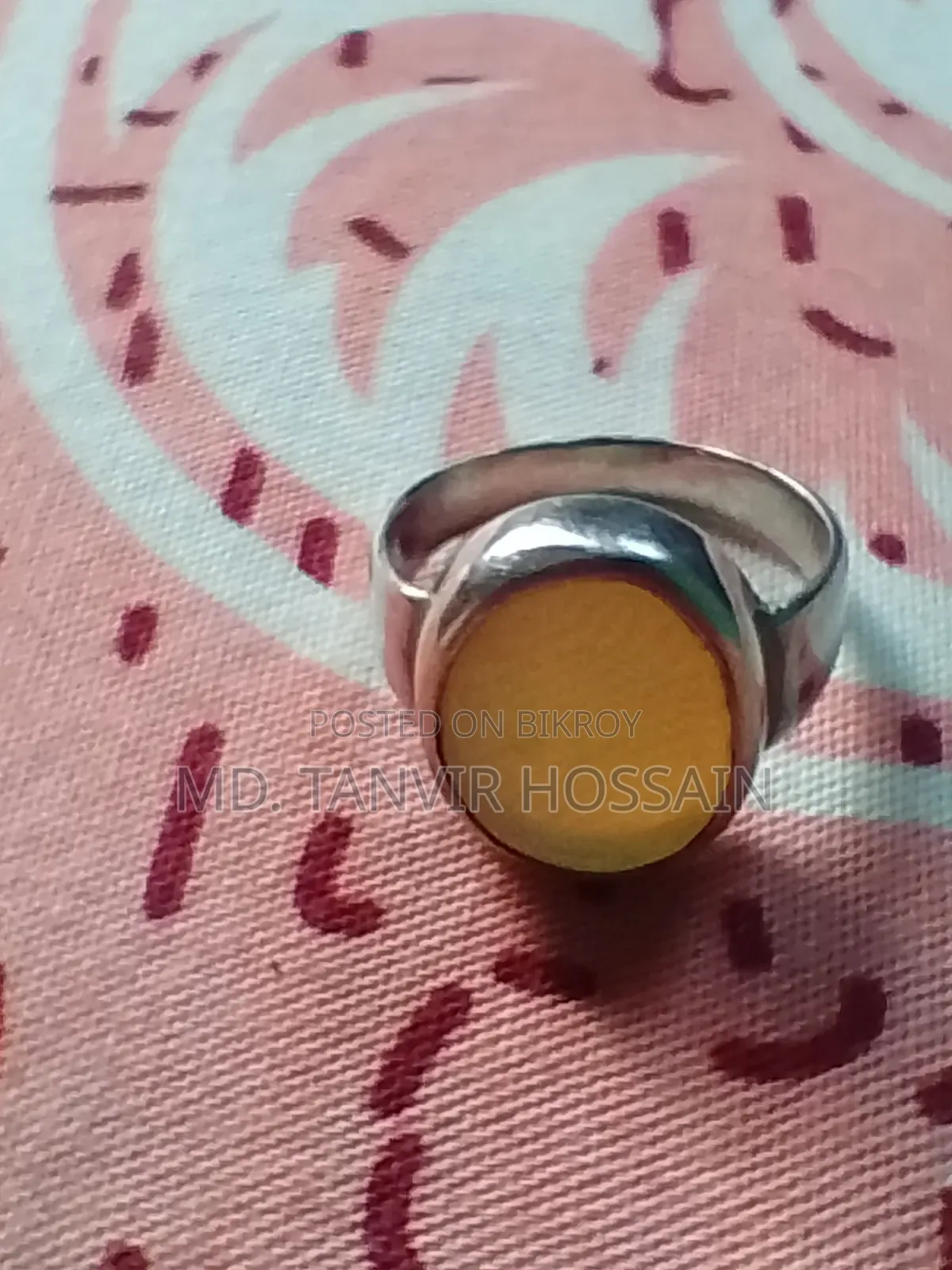 White Opal Stone With Silver Ring