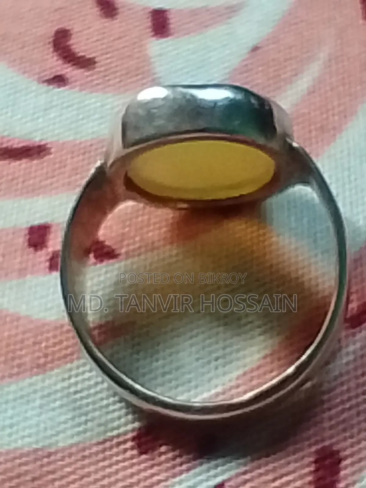 White Opal Stone With Silver Ring
