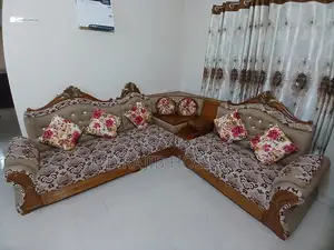 Premium & Luxury Original Teak Wood 5-Seater Corner Sofa