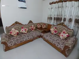 Premium & Luxury Original Teak Wood 5-Seater Corner Sofa