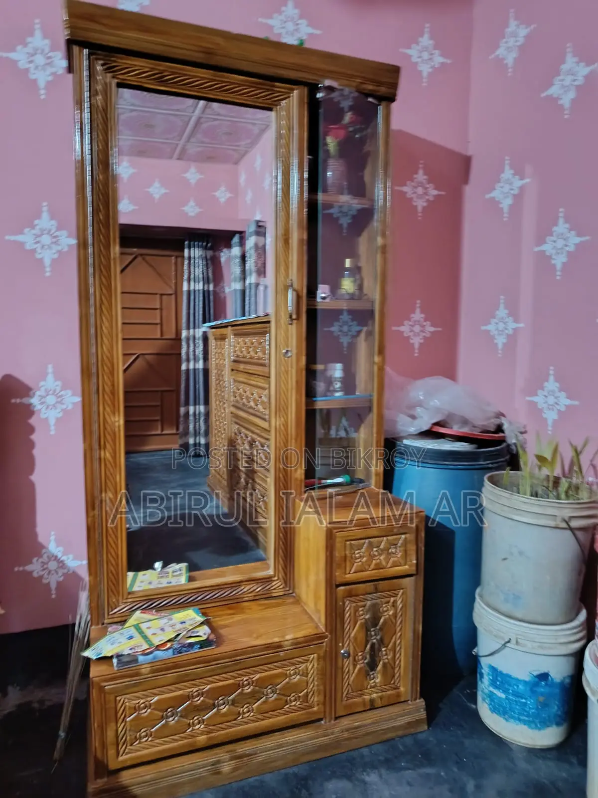 Chittagong Teak Wood Exclusive Wardrobe and Dressing Table Set.