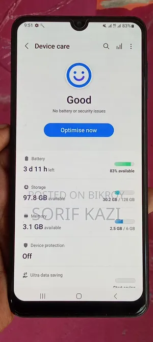 স্যামসাং গ্যালাক্সি এ২২ ১২৮ জিবি ব্ল্যাক