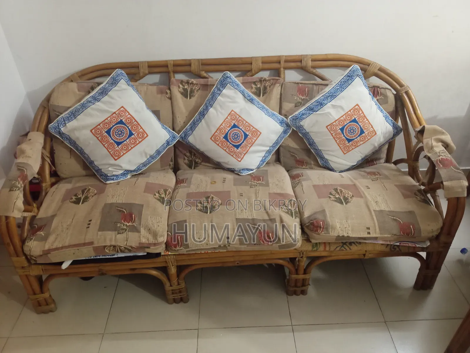 কেন সোফা সেট ৩ সিটের সিঙ্গেল সিট ২ পিস
