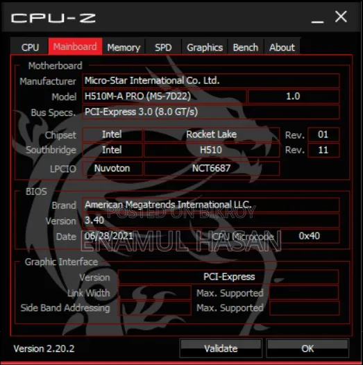 Desktop Computer MSI Model 16GB Intel Core I5 SSD 128GB