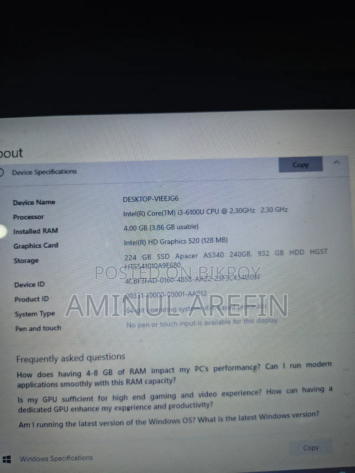 Laptop HP Stream Notebook 4GB Intel Core I3 SSD 250GB