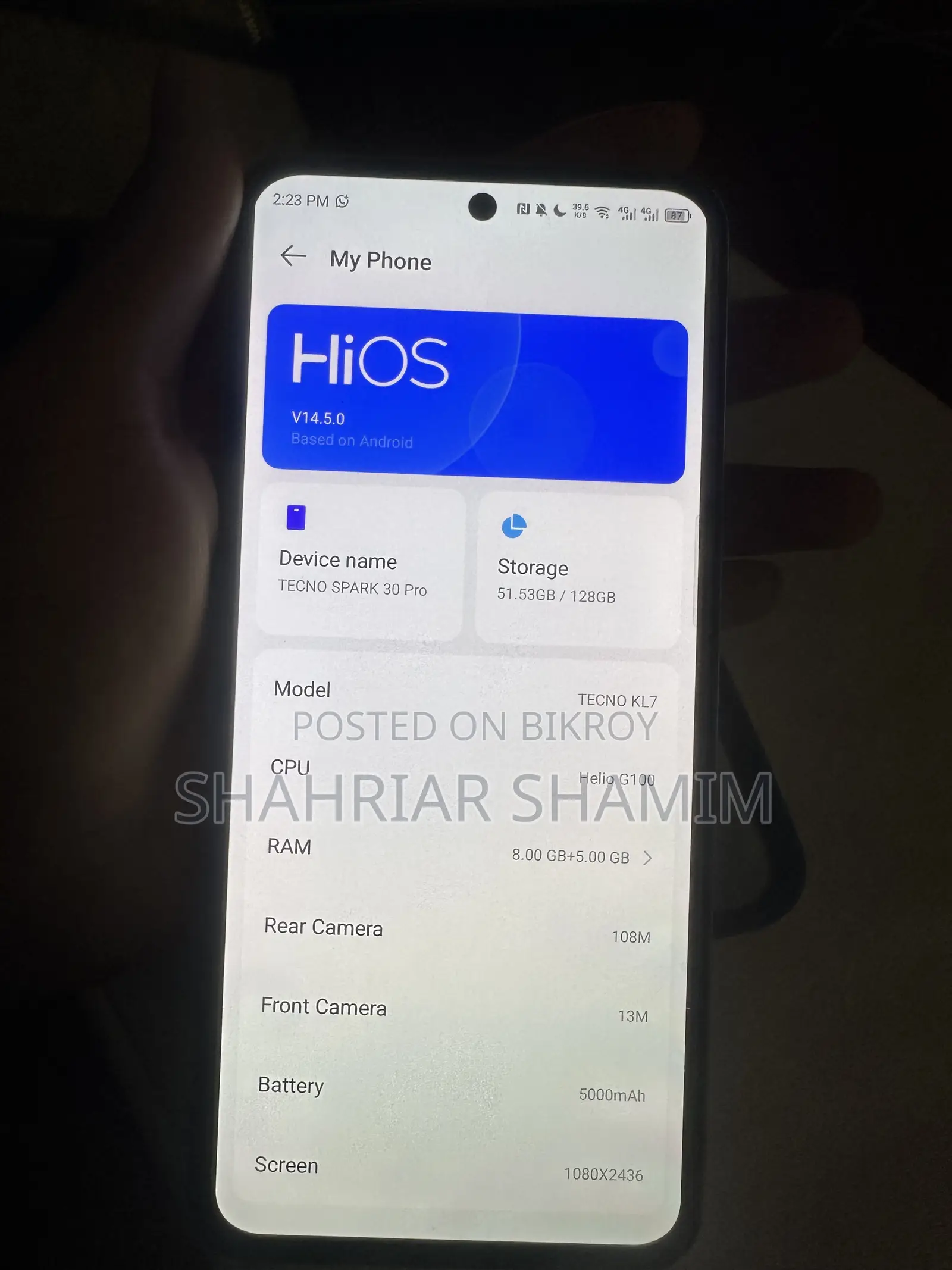 Tecno Spark 30 Pro 256 GB Blue