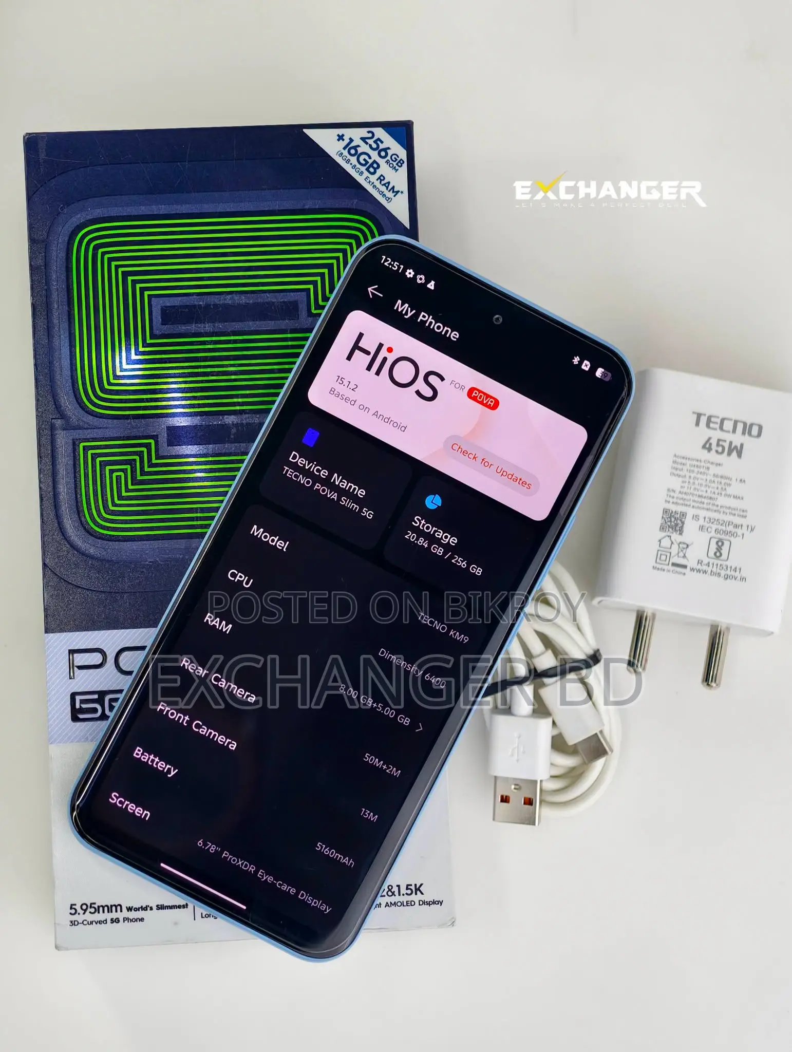 Tecno Pova Slim 5G 256 GB Blue