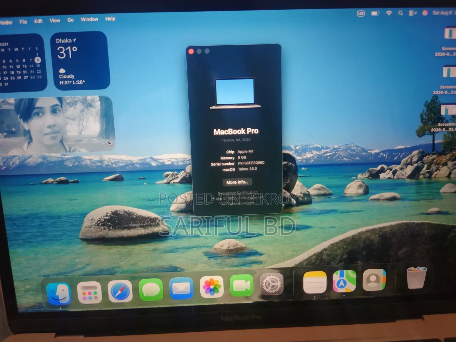 Laptop Apple MacBook Pro 2020 8GB Apple M1 SSD 256GB