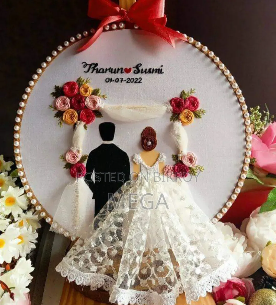 Custom Handmade Hoop Art