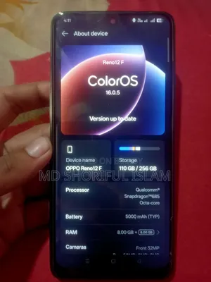 অপ্পো রেনো১২ এফ ৫জি ২৫৬ জিবি ব্ল্যাক