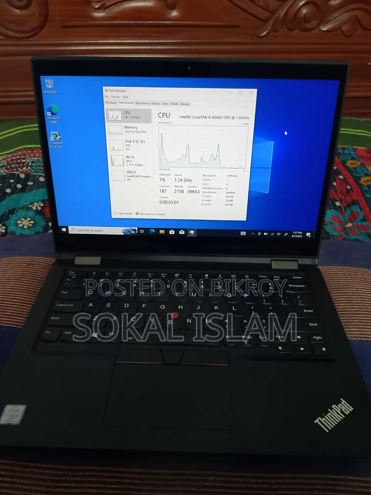 Laptop Lenovo ThinkPad X390 16GB Intel Core I5 SSD 256GB