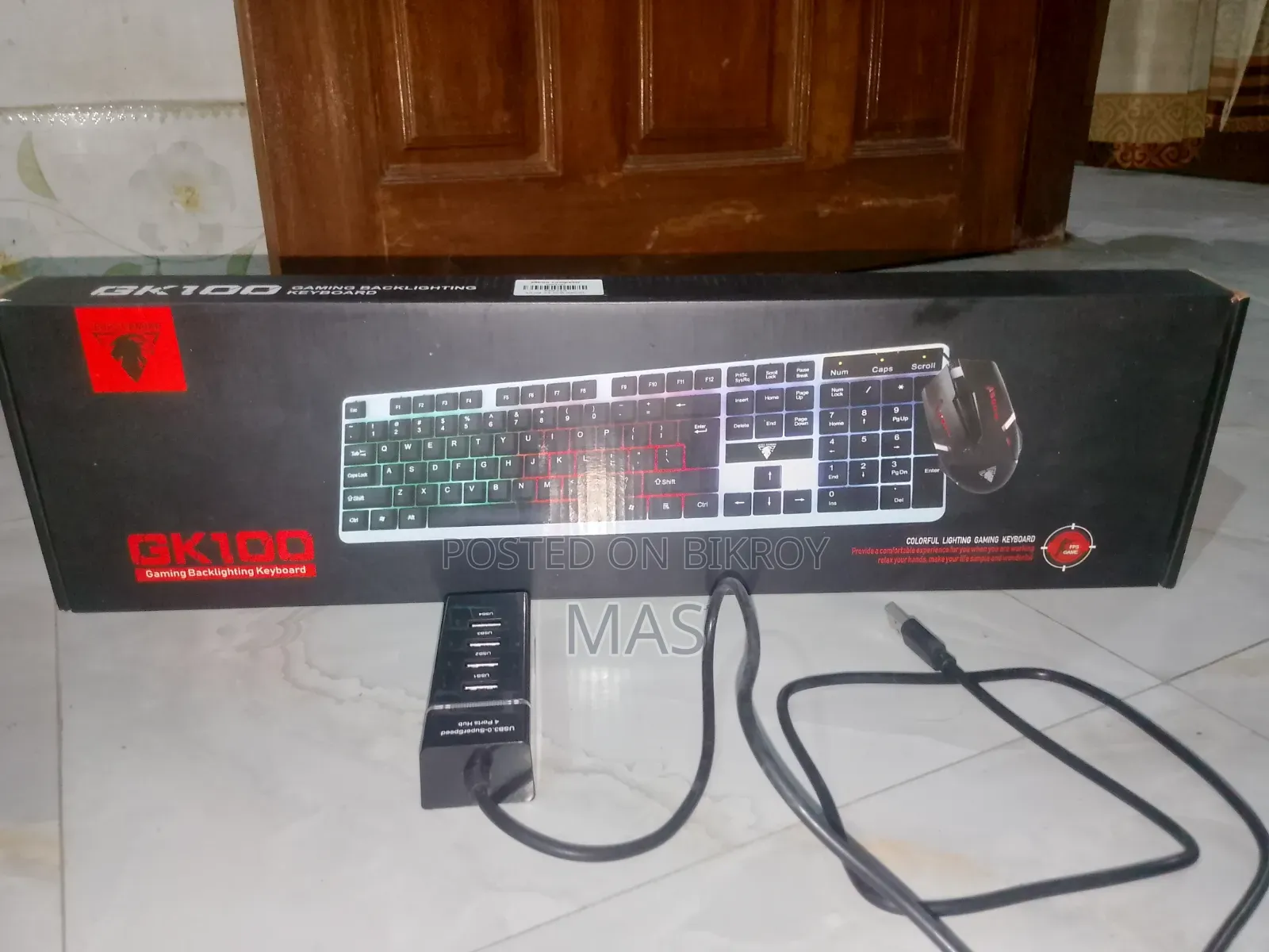 Jedel Gaming GK 100 RGB Keyboard and Mouse + Multi USB 2.0 Free