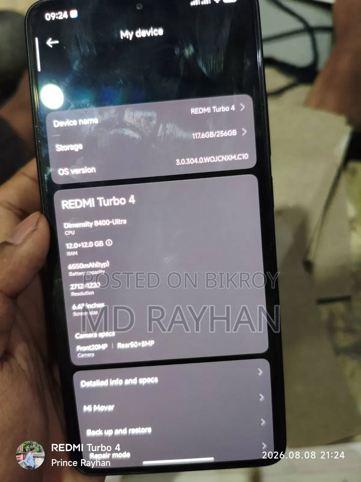 Xiaomi Redmi Turbo 4 256 GB Black