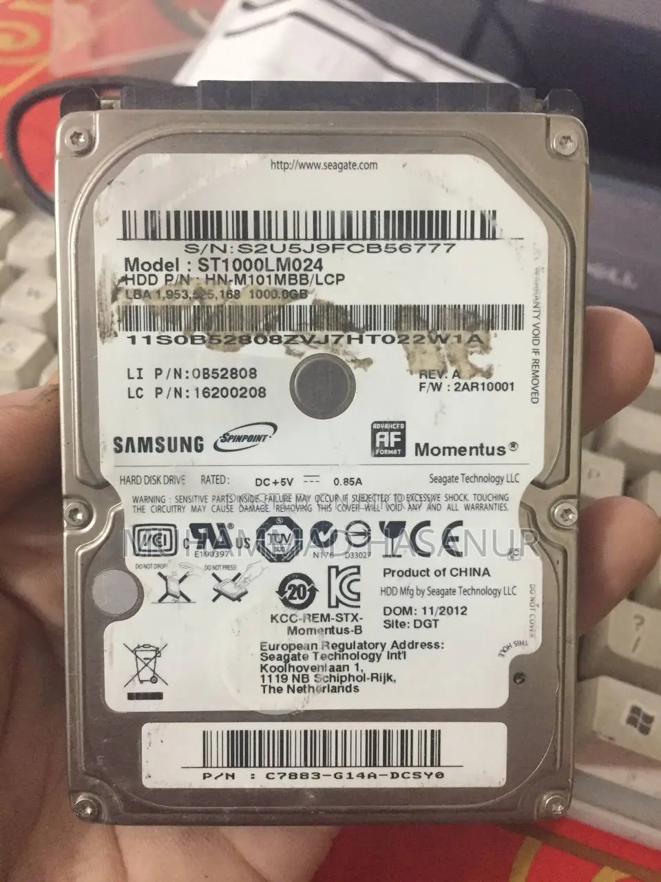 A 1 TB hard disk with Enclosure will be sold