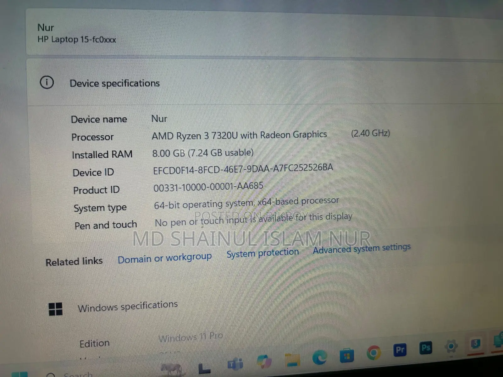 Laptop HP 15 8gb Amd Ryzen 5 SSD 512gb