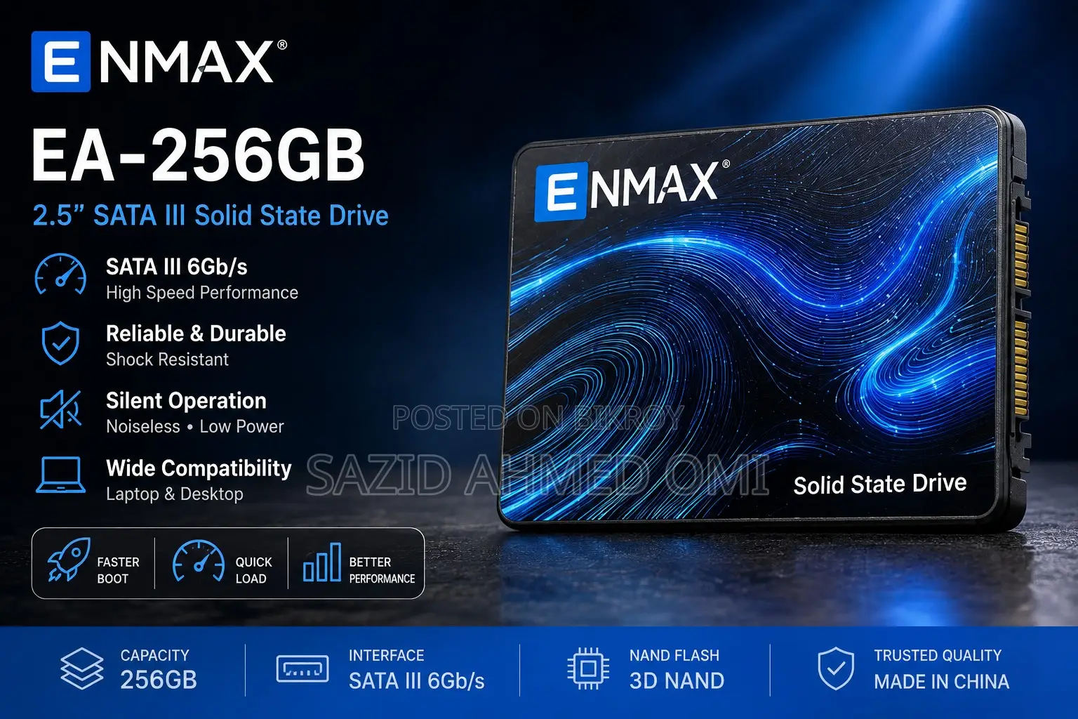 Enmax Ea-256gb 2.5" Sata III SSD for Sale