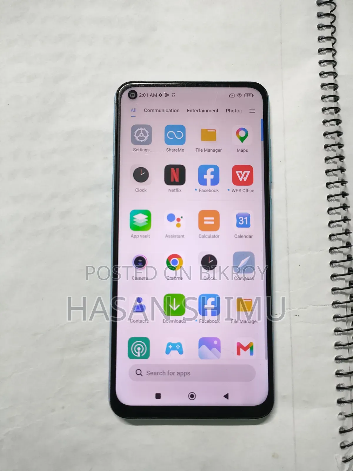 শাওমি রেডমি নোট ৯ ১২৮ জিবি হোয়াইট