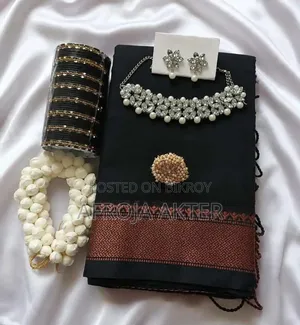 Exclusive Nokshi Embroidered Saree and Jewelry Combo Gift Box
