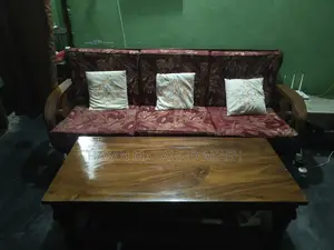 Original Teak Wood Sofa Set and Table