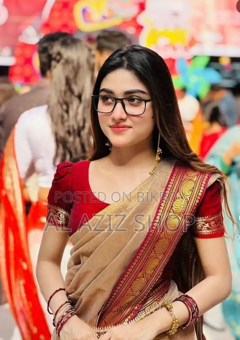 ইন্ডিয়ান লামা সিল্ক শাড়ি