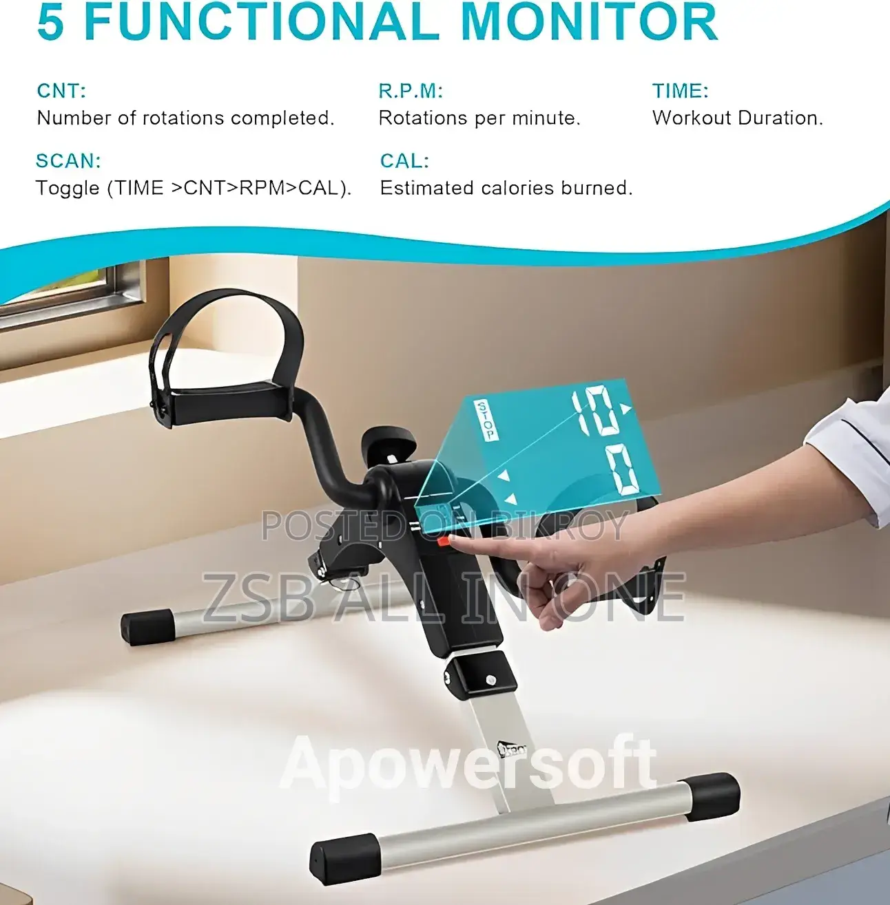 Arm Leg Pedal Exerciser With LCD Display Adjustable Resistance