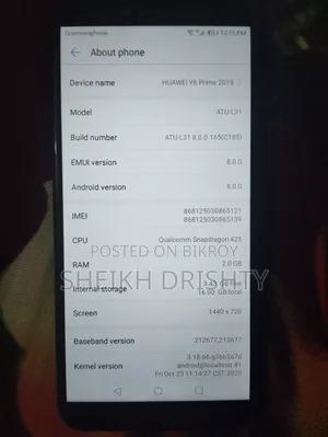 Huawei Y6 2018 16 GB Blue