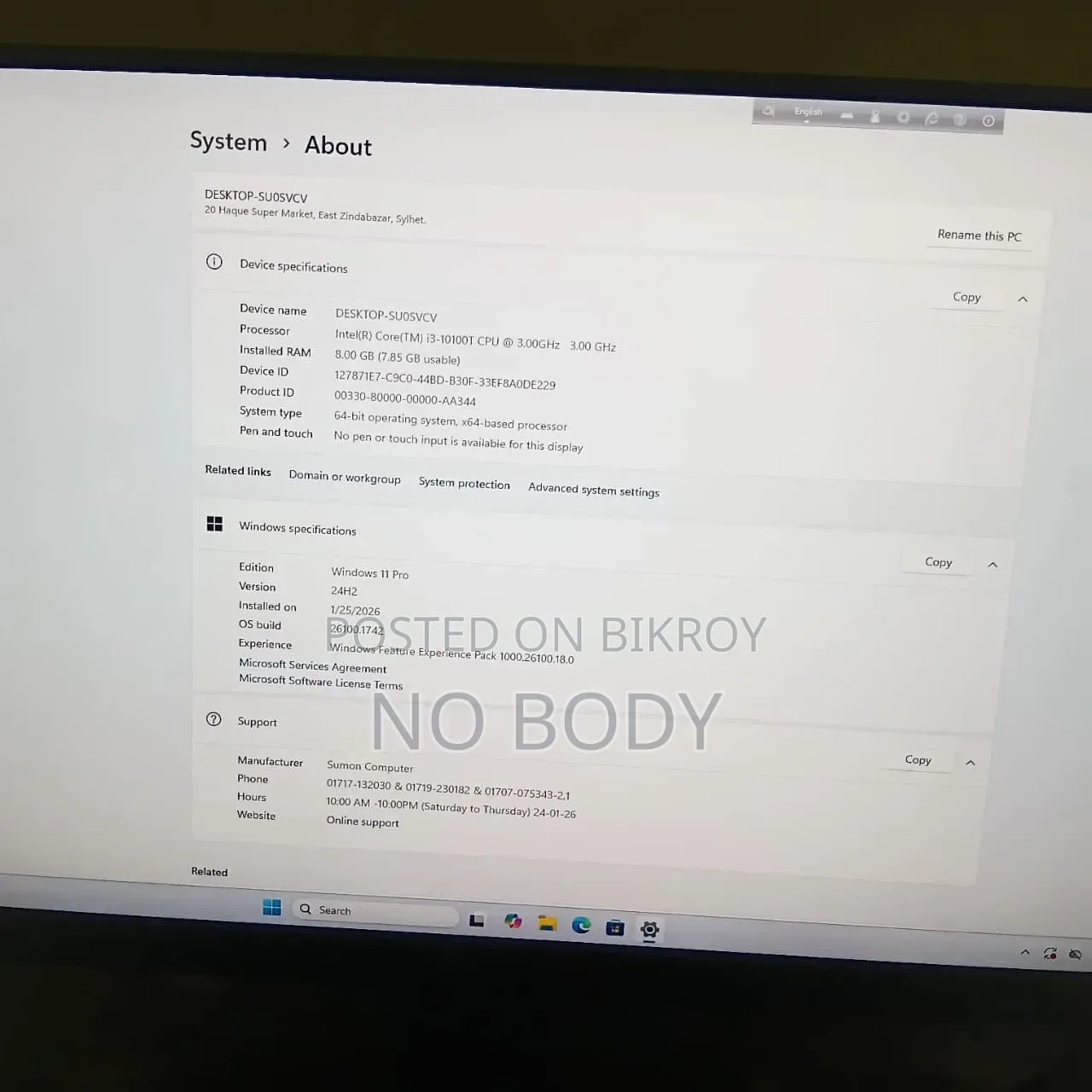 Desktop Computer Gigabyte 8GB Intel Core I3 SSD 256GB