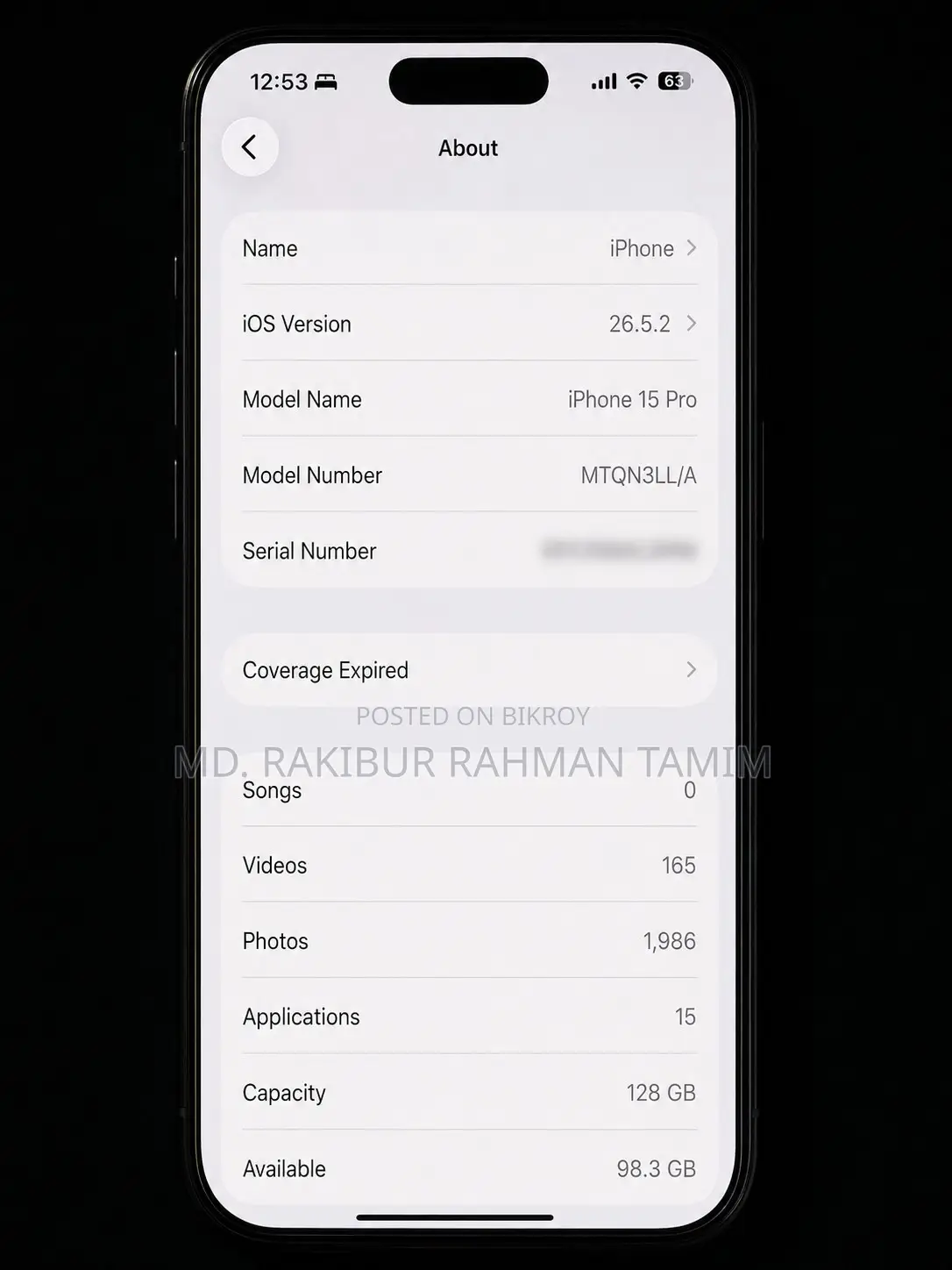 Apple iPhone 15 Pro 128 GB White
