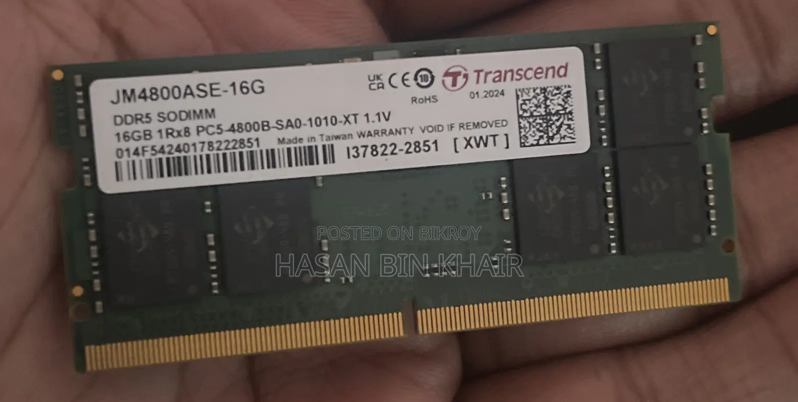 Transcend 16gb Ddr5 4800mhz Ram