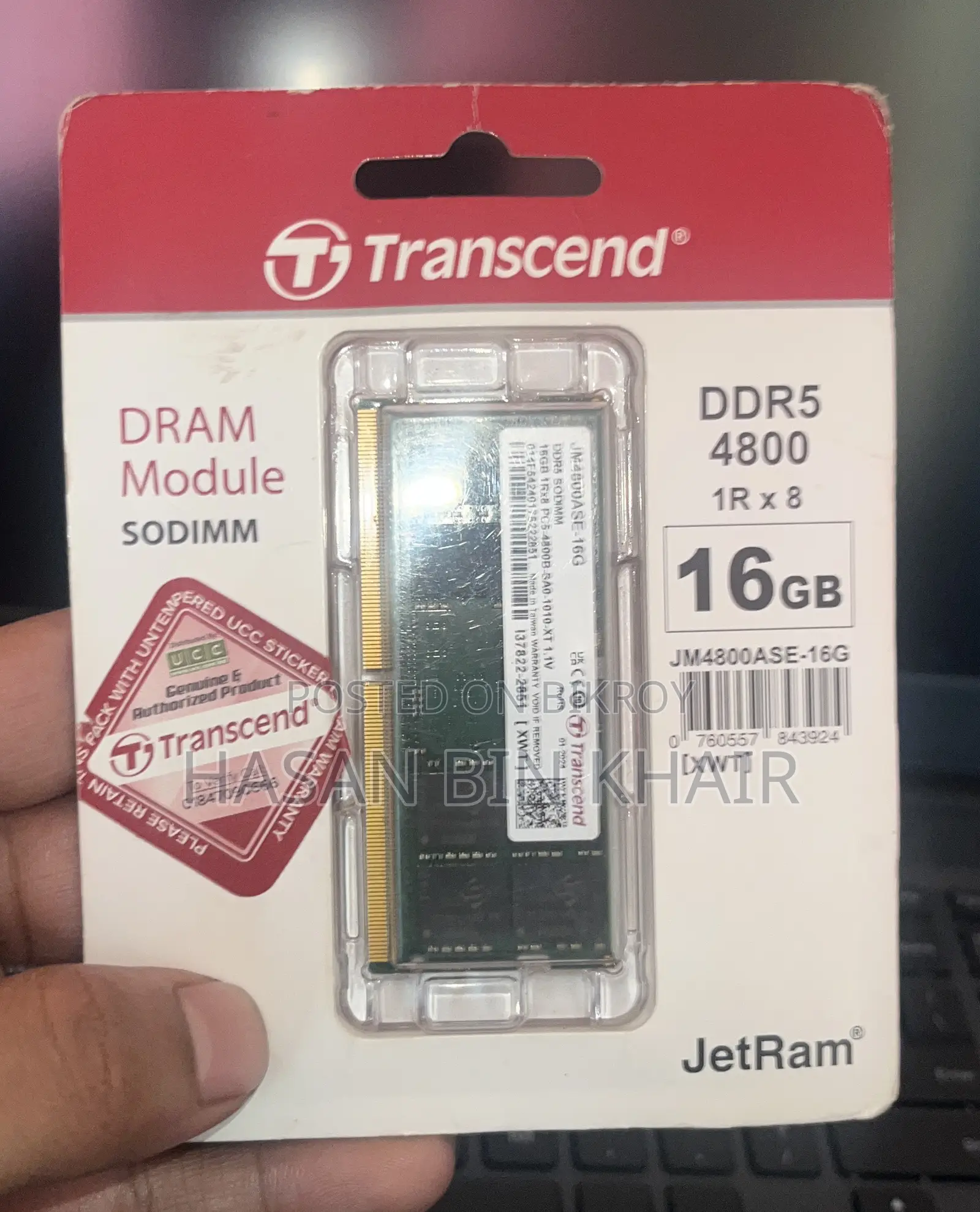 Transcend 16gb Ddr5 4800mhz Ram