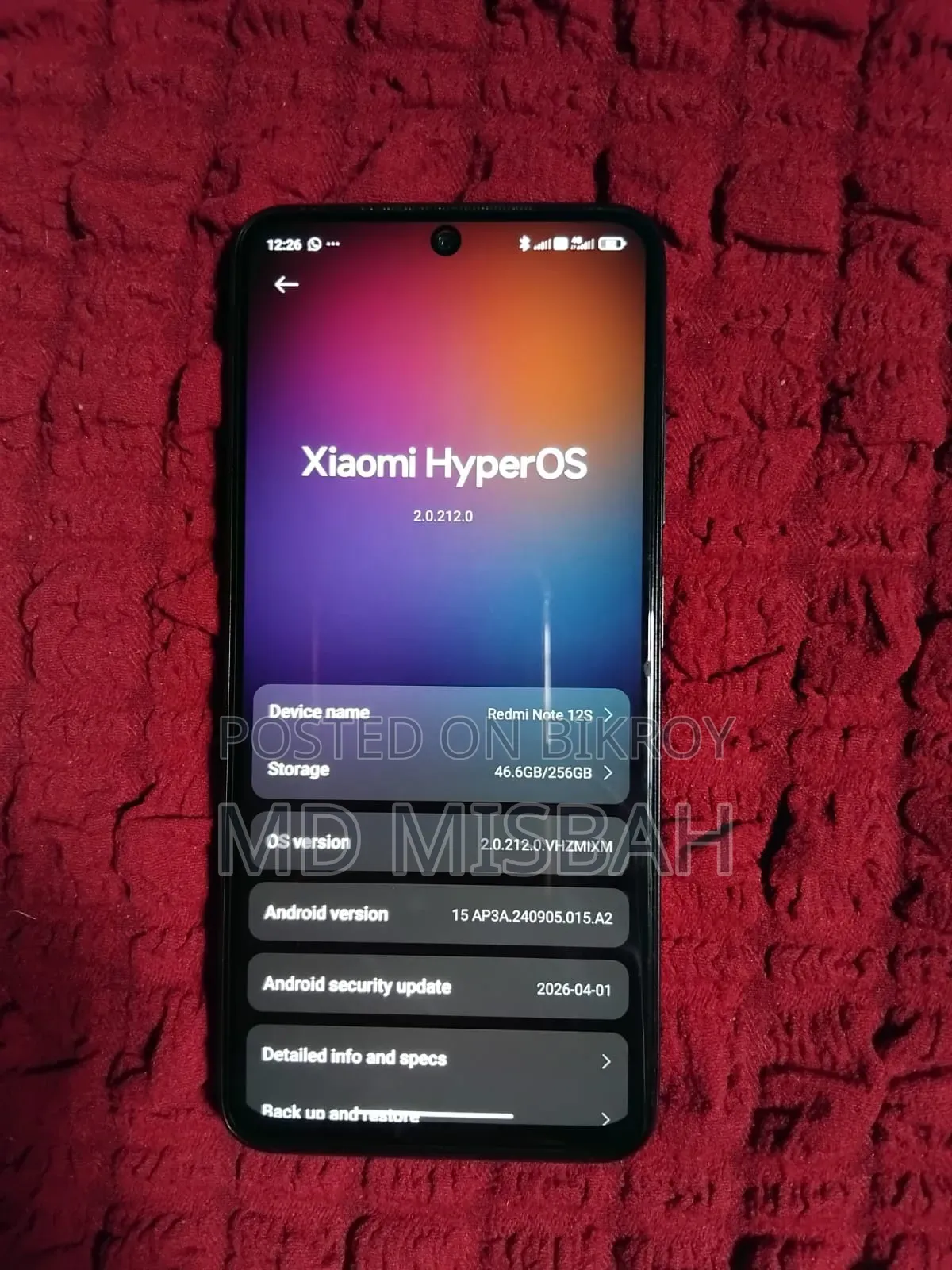 Xiaomi Redmi Note 12S 256 GB Black
