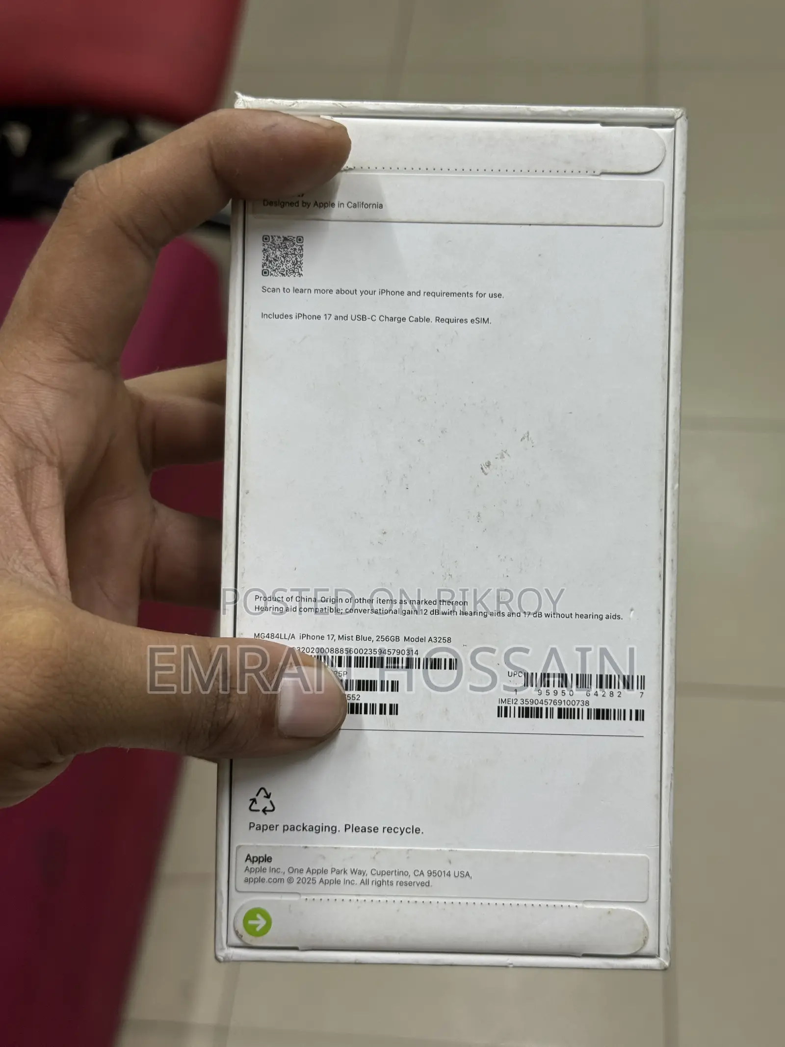 New Apple iPhone 17 256 GB Blue