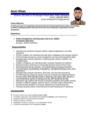 Computing IT CV