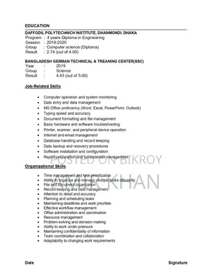 Computing IT CV