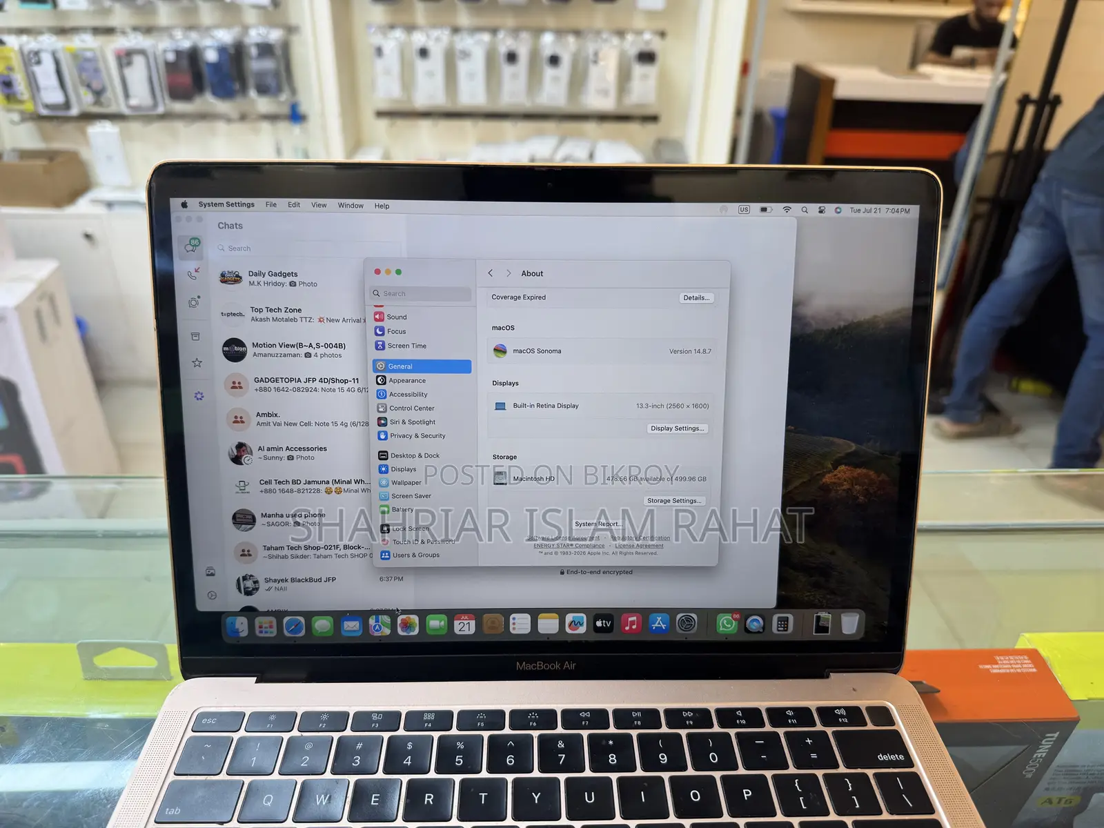 Laptop Apple MacBook Air 2019 8GB Intel Core i5 SSHD+SSD 512GB