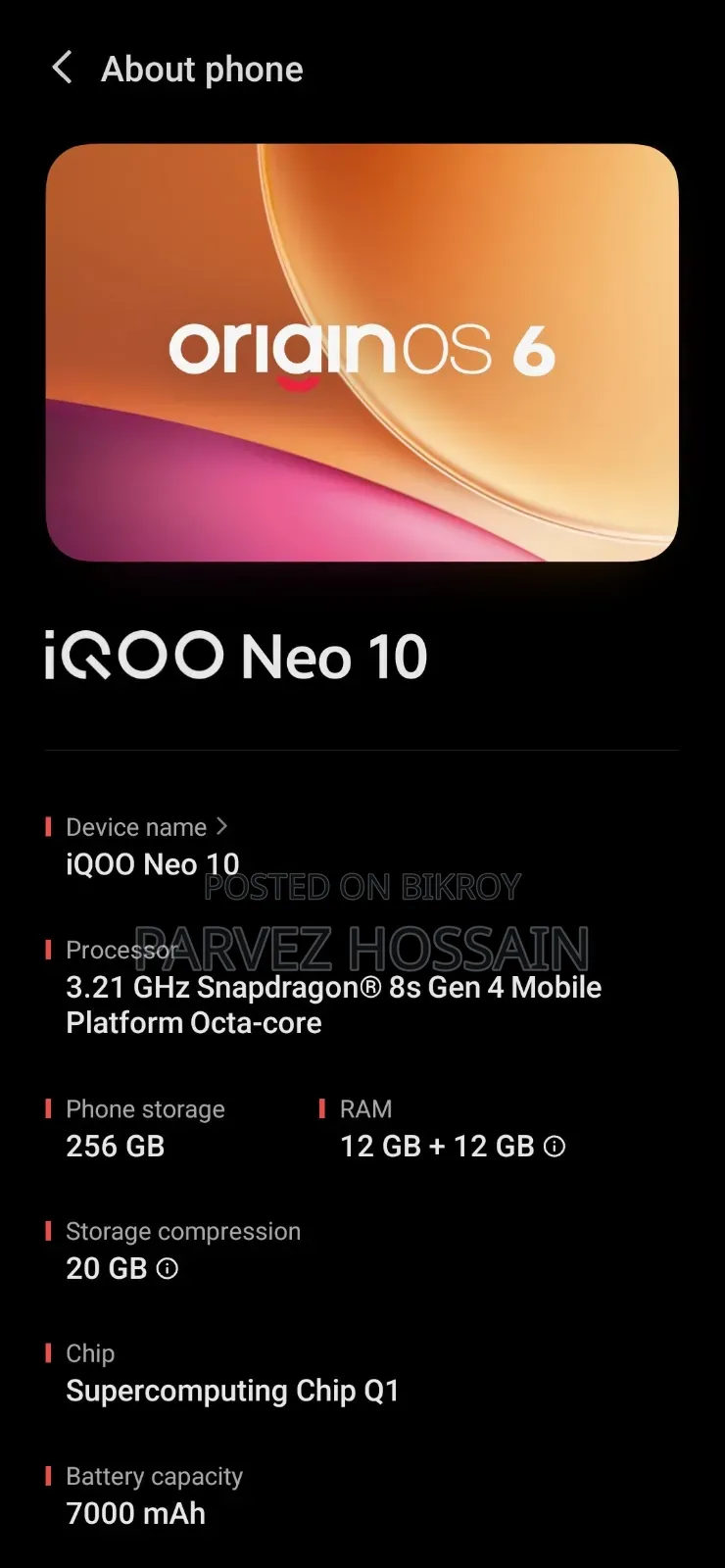 iQOO 256 GB Orange