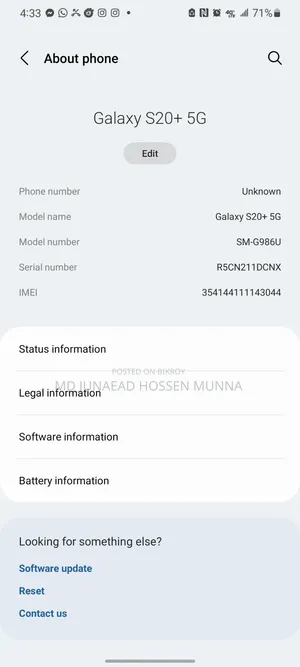 Samsung Galaxy S20+ 5G 256 GB White