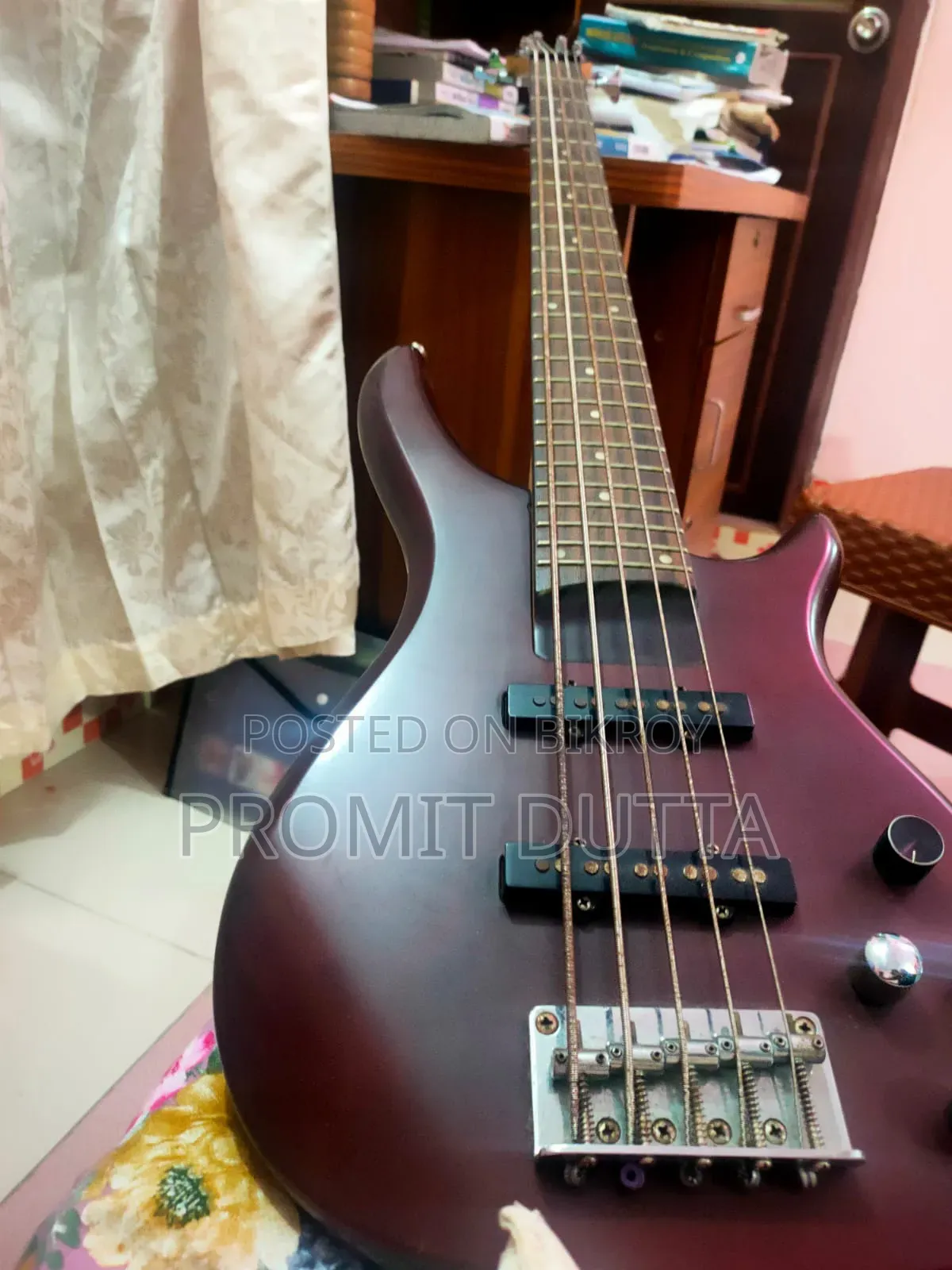 Cherry Red Matte Finish Bass Guitar