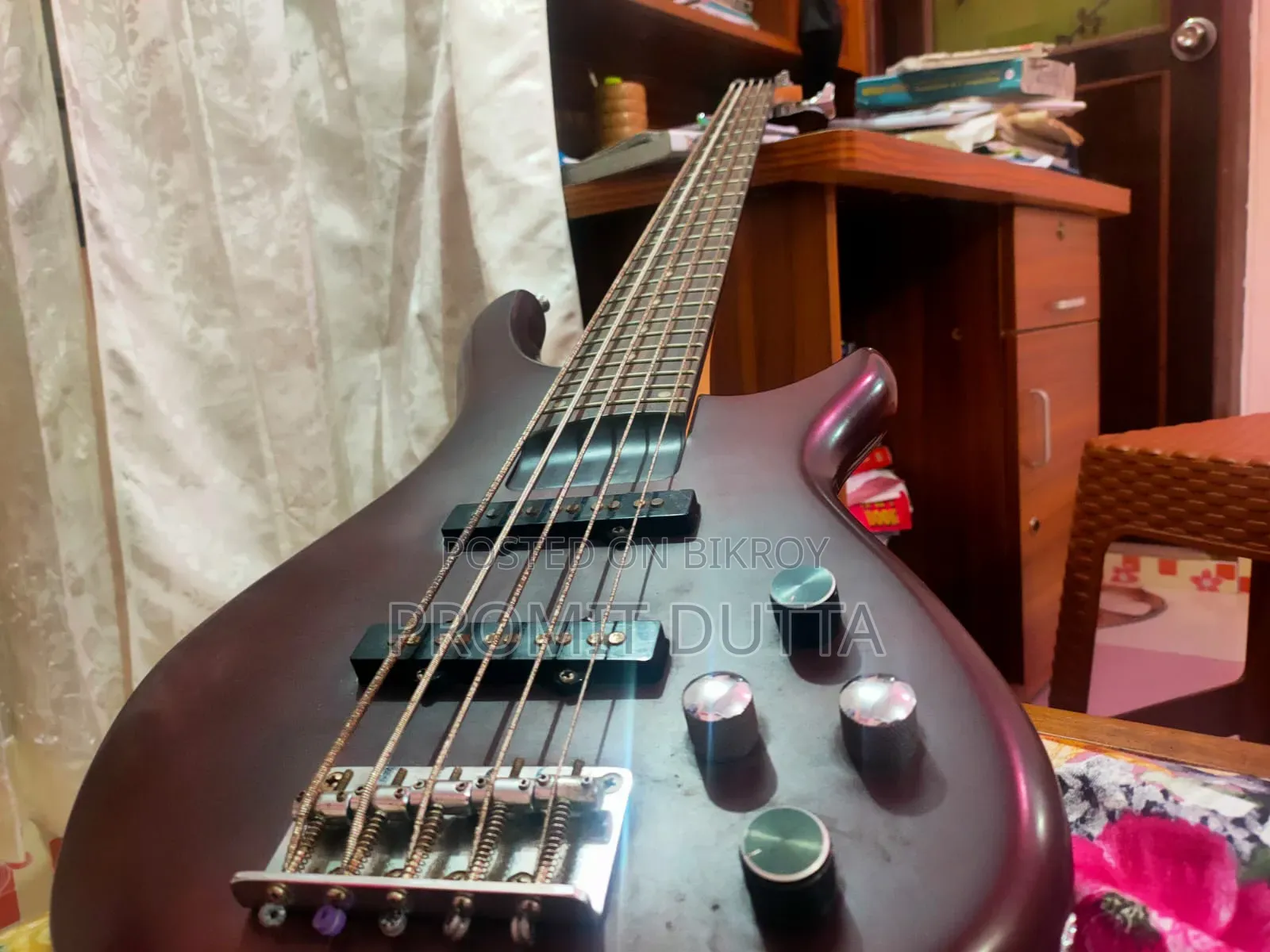 Cherry Red Matte Finish Bass Guitar