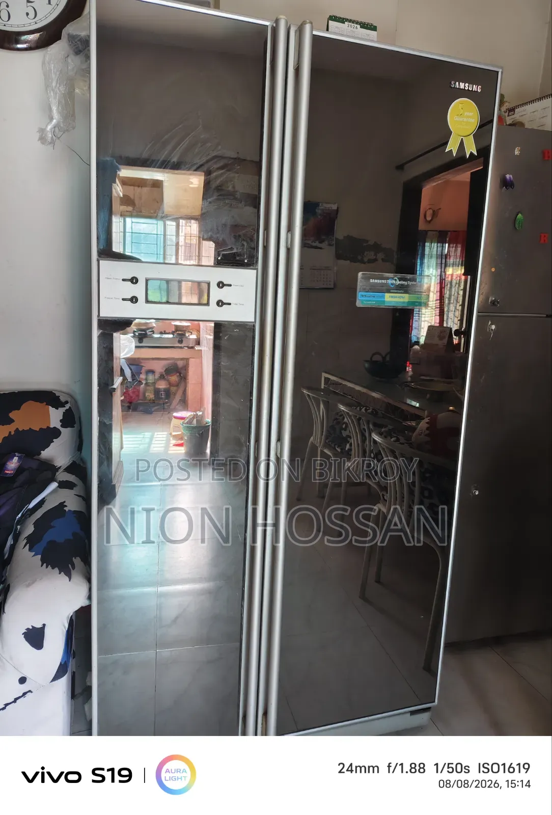 Mirror Glass Tiptop Fridge