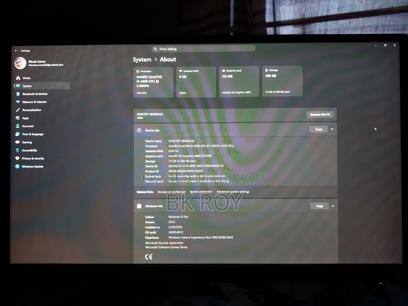 Desktop Computer 4GB Intel Core I3 SSD 256GB