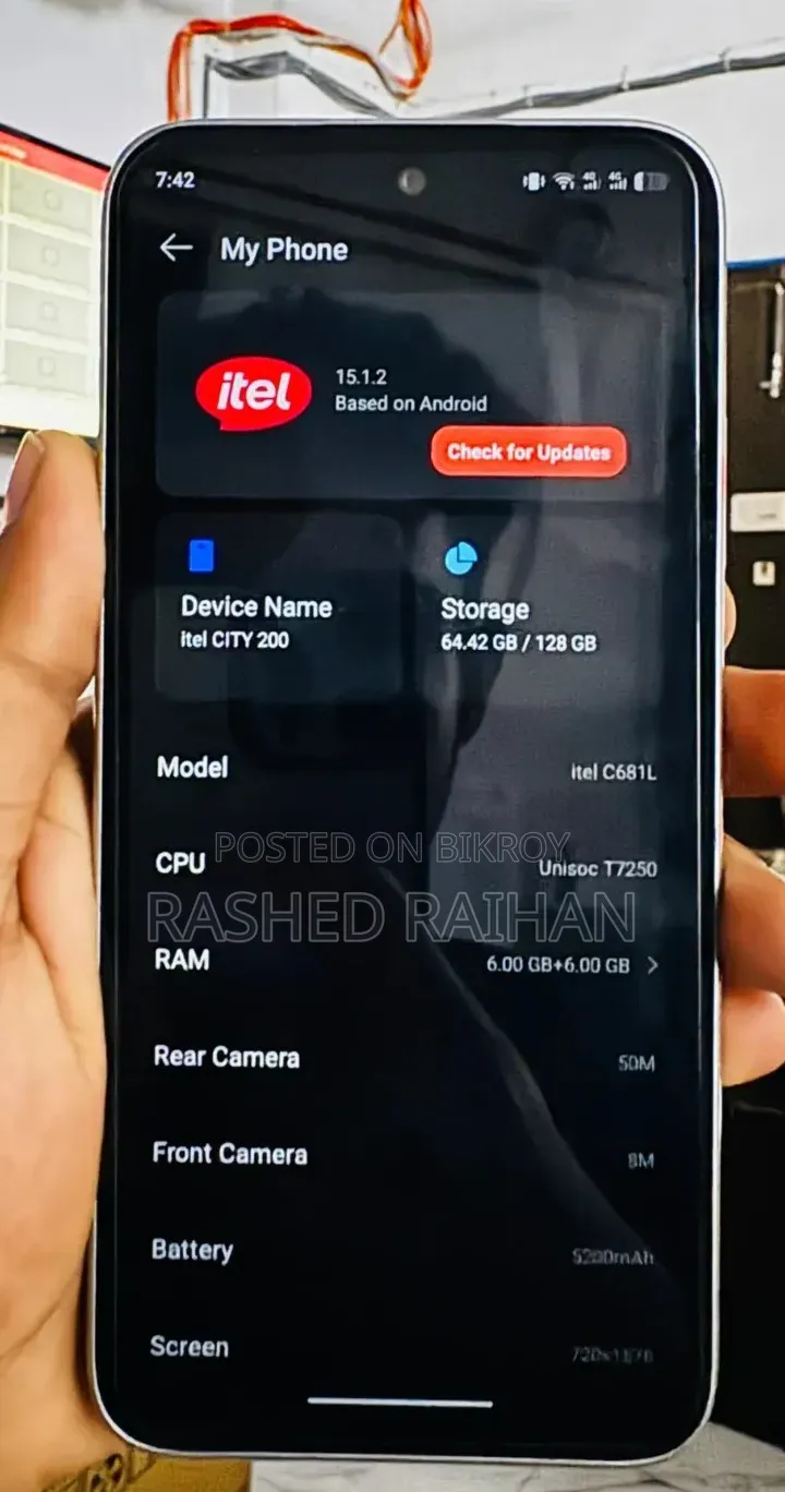 আইটেল সিটি ২০০ ১২৮ জিবি গ্রে