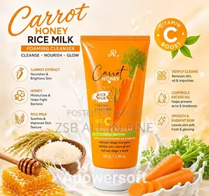 Carrot Honey Rice Milk Foaming Cleanser Vitamin C 150g
