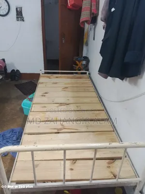 A steel single bed will be sold