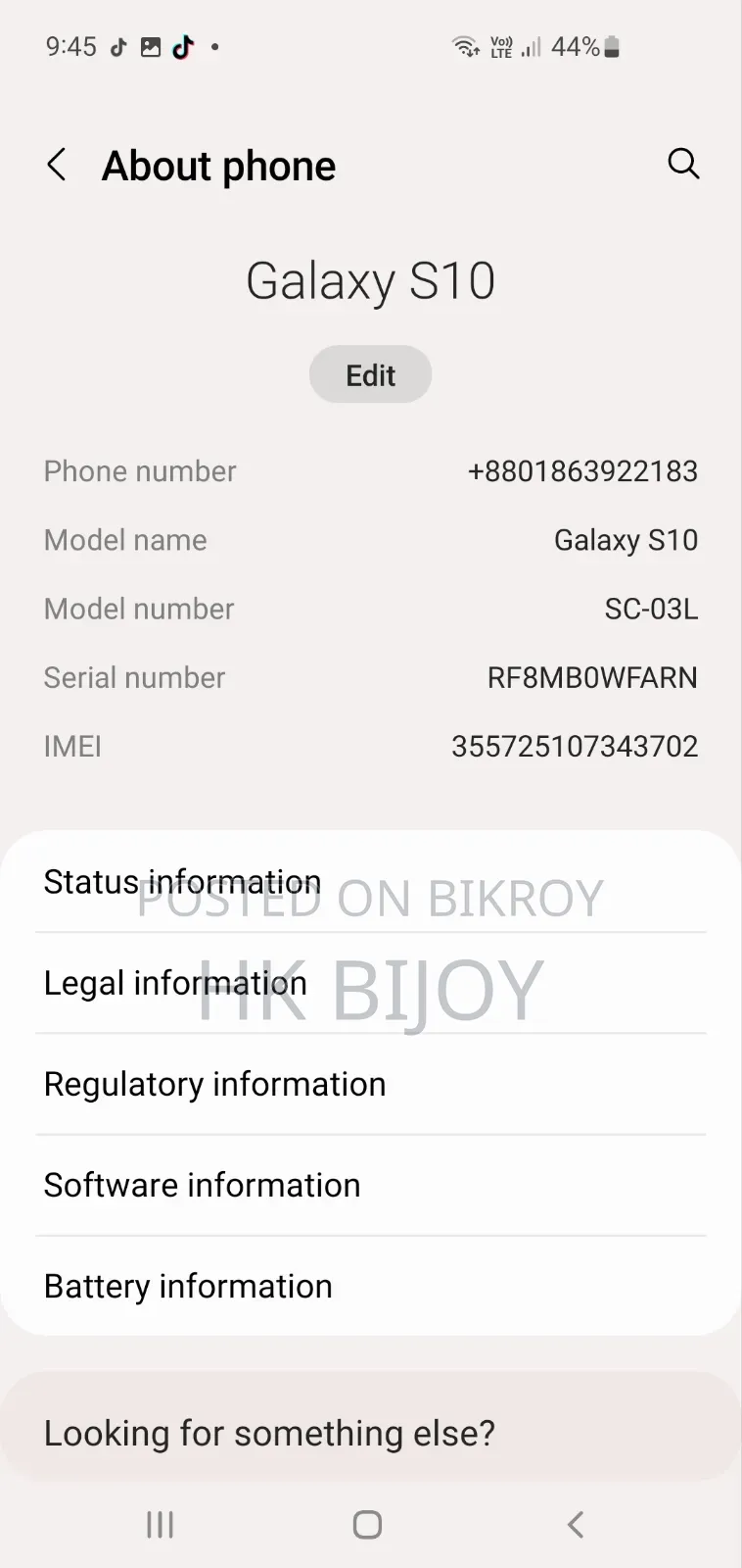 Samsung Galaxy S10 128 GB Silver