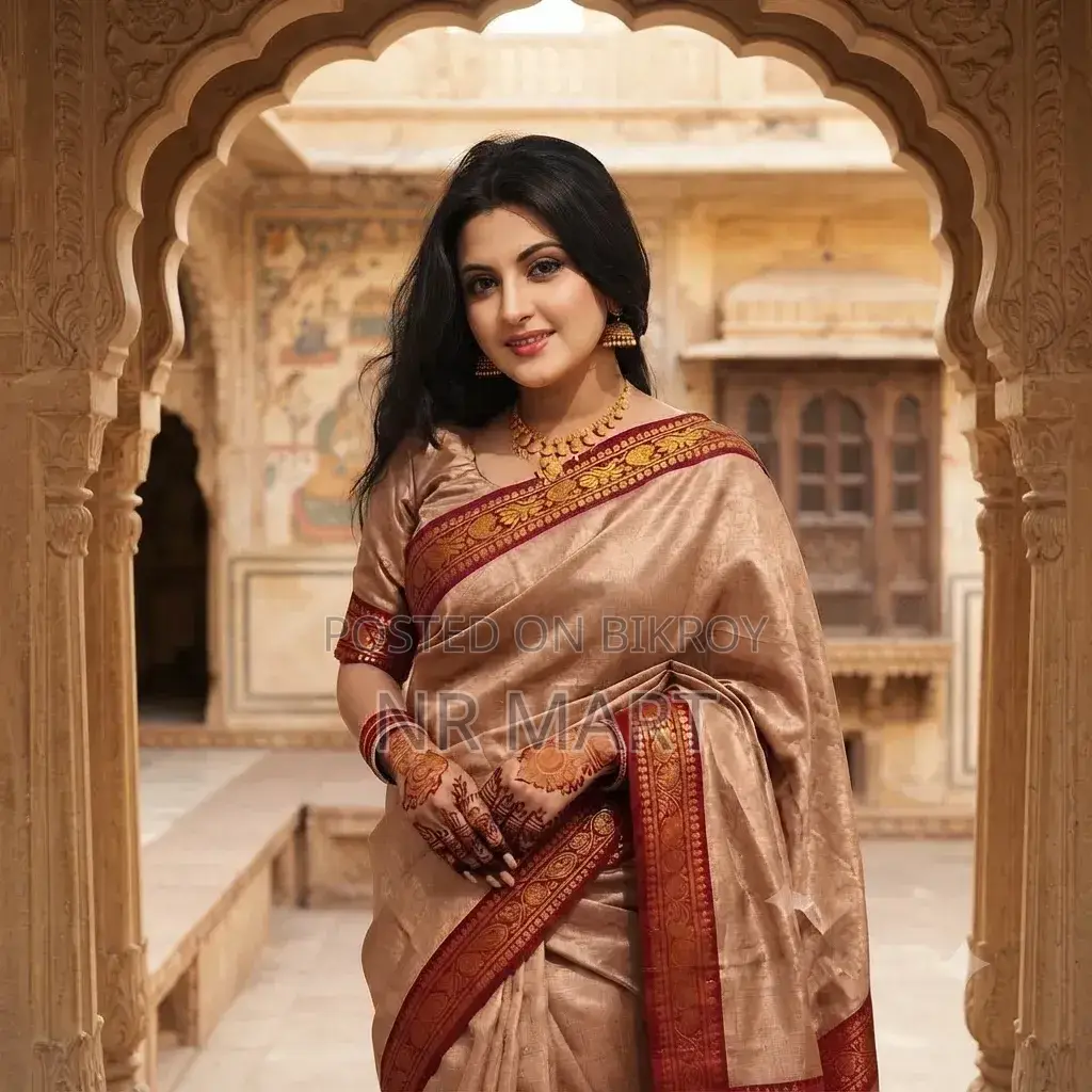 Indian Inspired Lama Silk Saree – With Blouse Piece