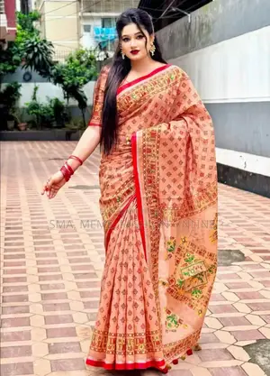 Semi Moslin Sharee With Blouse Piece