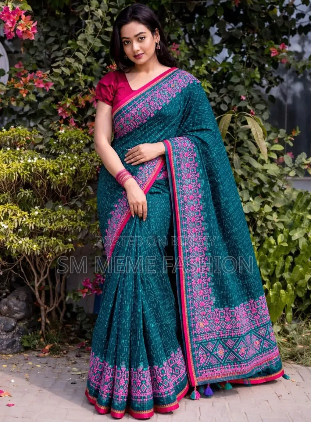 Semi Moslin Sharee With Blouse Piece