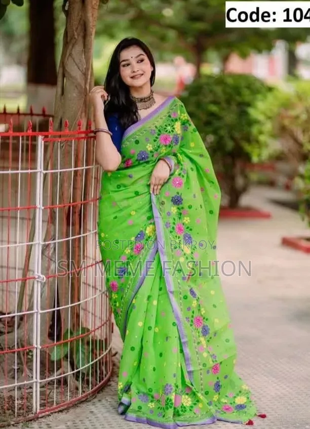 Semi Moslin Sharee With Blouse Piece