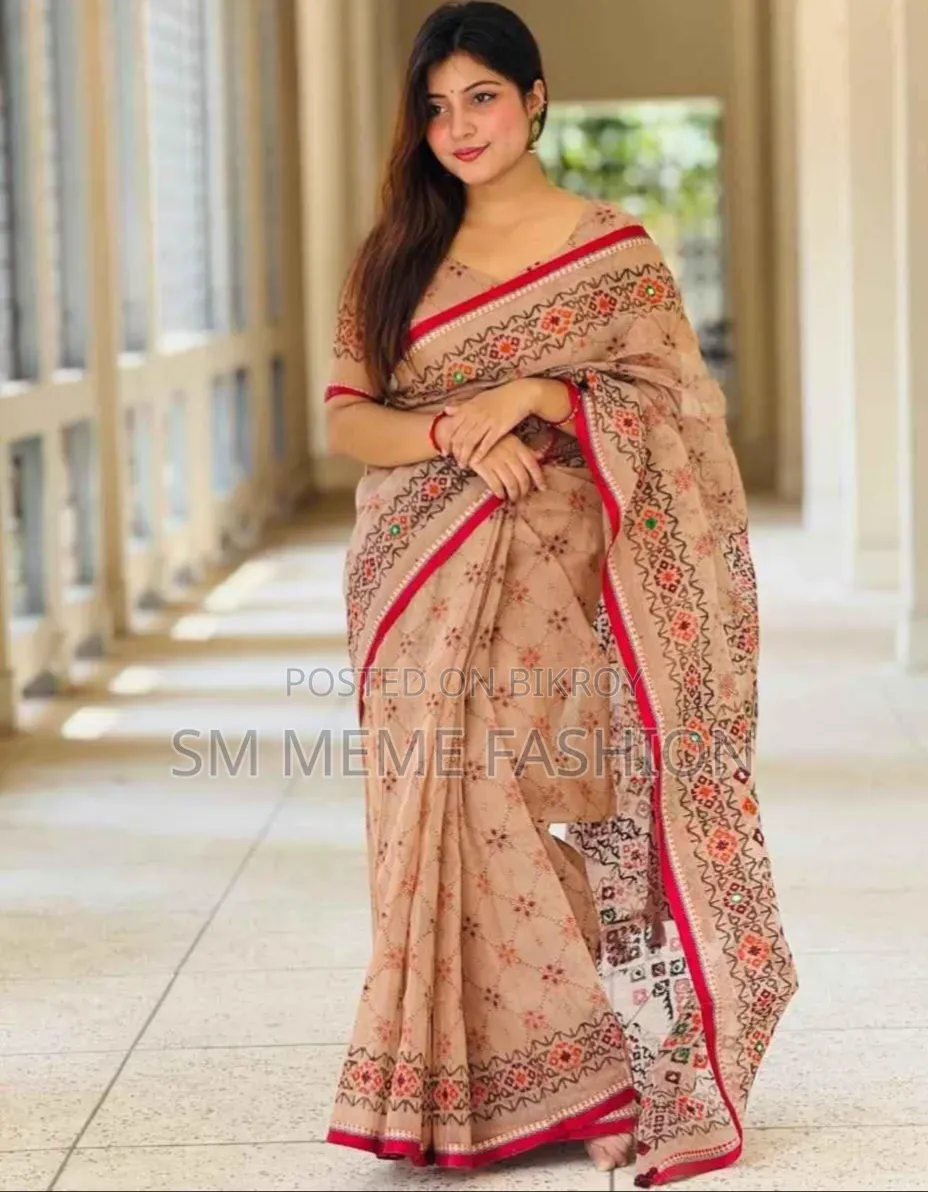Semi Moslin Sharee With Blouse Piece